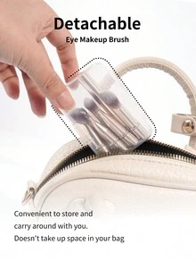 MAANGE Professional Eye Makeup Brush Set, Detachable Replaceable Brush Heads, Portable Eye Makeup Brush Case, Includes Eyeshadow Brush, Eyebrow Brush, Eyeliner Brush, Contour Brush, Soft Fiber Material, Convenient To Carry, Travel Essential, Ideal Gift For Women And Girls - 金色 - 查看 10