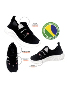 Easy-To-Wear Children's Sneakers Without Laces, Boys' And Girls' Shoes, Unisex, Super Light And Comfortable, Non-Slip Sole - 黑與白 - 查看 4