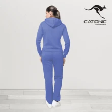 CONJUNTO CASUAL DEPORTIVO AFELPADO Con Pantalon Tipo JOGGER Y Sudadera Con Capucha (Diferentes Bordados)  LS2023 - Azul menta - Ver 6
