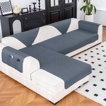 1pc L-Shape Pet Sofa Protector, Non-Slip & Durable Pet Sofa Cover, Washable Home Pet L-Shaped Chaise Lounge Cover, Suitable For Living Room And Bedroom