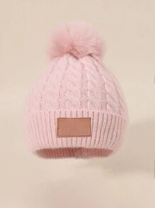 Personalized Baby Hat, Single Pom Pom Hat, Baby Hat Custom Name Newborn Beanie For Toddler Hat Baby Girl Kinds Hat 1-3 Years Newborn Baby Gift Back To School Winter Gift Ideas Boy Girl Valentine's Day - Multicolor - View 13
