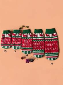 1 pieza Suéter navideño para mascota - Verde - Ver 9