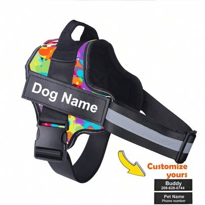Personalized Dog Harness NO PULL Reflective Breathable Pet Harness Vest For Small Large Dog Outdoor Walk Training Accessories Ornamental,Cat Stylish,Cute,Colorful,Cuties Unique,Customized Home Goods Ideal Gifts For Him,Ideal Gifts For Her Her,Family,Friends,Pet Lovers,Pet For Anniversaries,For Birthdays Ornamental,Engraved Stylish,Fashion,Colorful,Vintage,Cute,Contracted,Cuties Custom,Unique,Customized,Personalized Pet For Anniversaries,For Birthdays,Pet Supplies,2025 Halloween Accessories,Personalised Cat Dog Puppy Pet ID Name Pendants
