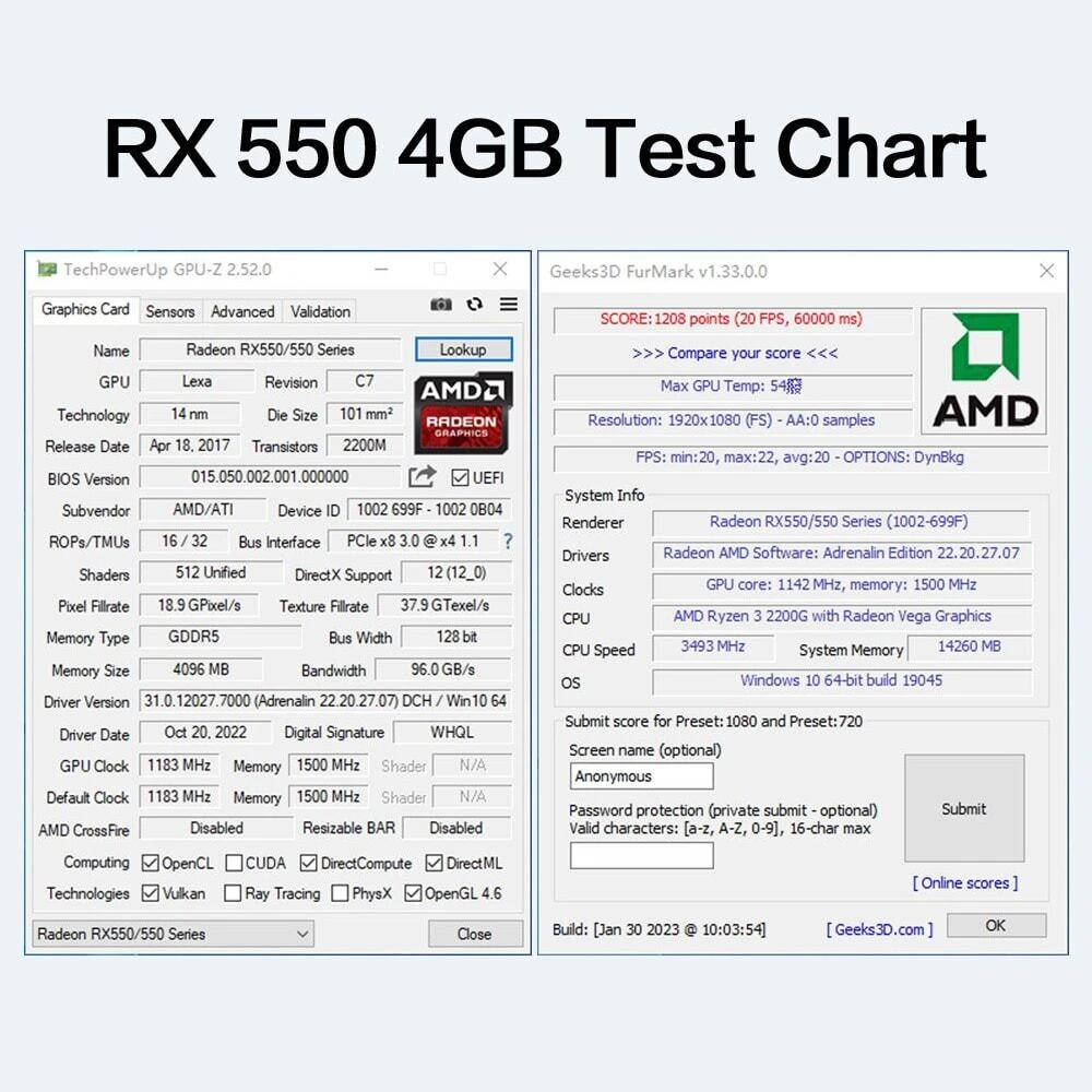 perkbox MLLSE AMD Radeon RX 550 4GB Graphics Card GDDR5 128-Bit PCIe 3. ...