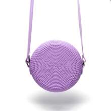 Round Shoulder Bag With Zipper And Crossbody Strap Spring Summer - Bụi tím - Xem 4