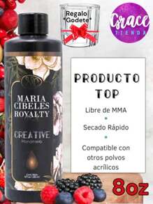 8 Ounces Red Fruits Acrylic Liquid Monomero Maria Cibeles Royalty Professional Use Acrylic Nails - 無色 - 查看 4
