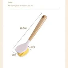 Plastic Long Handle Pot Brush - Upgraded Version, Does Not Damage Pots, Extended Hand Brush - White - View 2