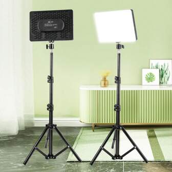 10 Luce ad anello a LED con treppiede regolabile - Migliora la luminosità, Copertura totale - Perfetto per fotografia, trucco, selfie di gruppo, riunioni e live streaming, Luce portatile