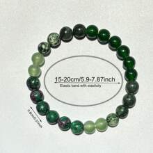 1 pieza Nuevo comienzo brazalete hecho a mano con aventurina verde, jade verde y cuentas de howlita, diseño unisex, joyería de cristales curativos para la abundancia, la prosperidad, la calma y la esperanza