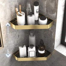 Premium Bathroom Shelves Kit Shampoo Holder Organizer Aluminum High Quality Fine Gold - 金色 - 查看 5