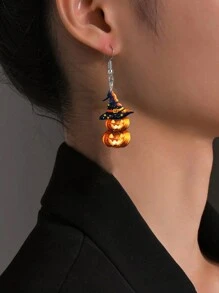 1 Cặp Hoa tai Acrylic hình quả bí ngô ngọn lửa Gothic dành cho nữ Hoa tai Halloween Hoa tai tiệc lễ Quà tặng trang sức - Nhiều màu - Xem 3