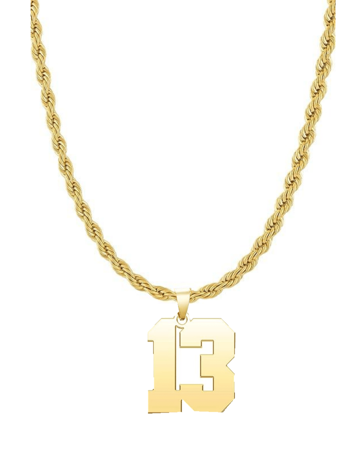 1 Pc Creative Single Layer Stainless Steel Twist Chain Number 23 Pendant Necklace For Ladies Daily