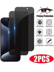 2 sztuki folii ochronnej na ekran antyszpiegowski, kompatybilnej ze smartfonami Apple - Czarne - Zobacz 1