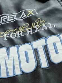 女士时尚休闲宽松修身夹克皮夹克黑色春季款 - 黑色 - 查看 7