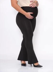 Maternity Leggings Flare Pregnant High Waist Blackout Pants Leggings
