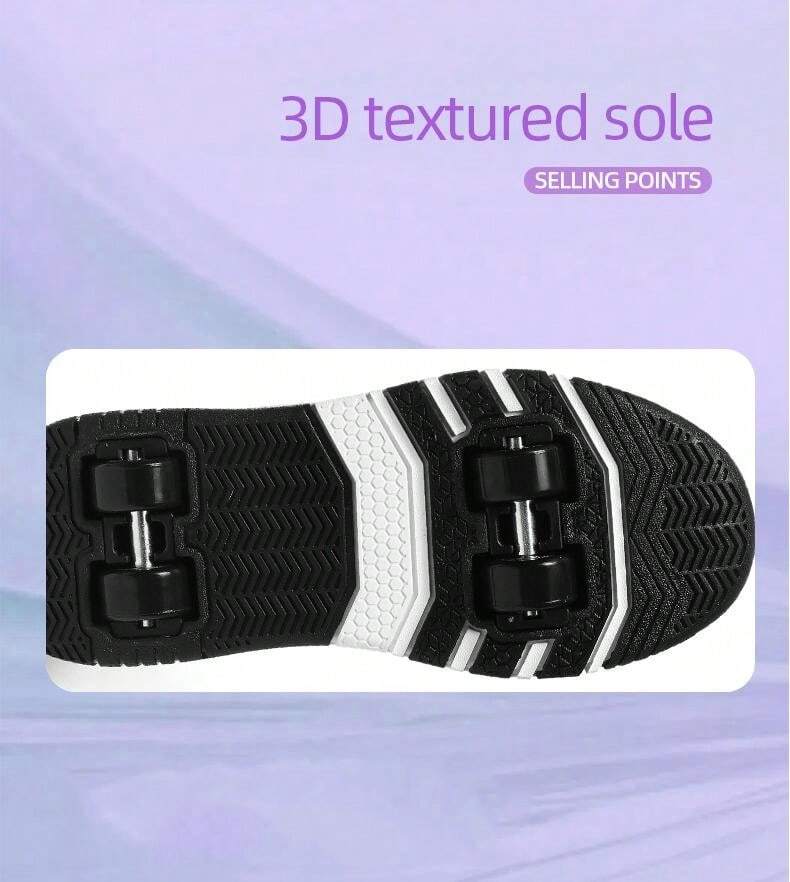 2024 New Trendy Kids Shoes, Sneakers With Detachable Double Wheels