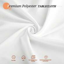 12 Pack Round Tablecloth 90 Inch Polyester Round Table Cloths  Wrinkle Resistant Washable Polyester Table Cloth Decorative Fabric Table Cover For Wedding Party Restaurant Buffet Table - White - View 5