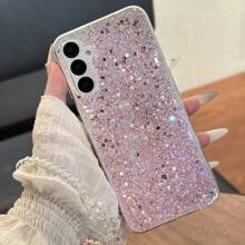 1 Pc Galaxy Glitter Star Decor Bracelet & Phone Case Compatible With Apple And Android Phones, For Women And Girls Waterproof Shockproof Anti-Fall Scratch Resistant - Pink - View 5