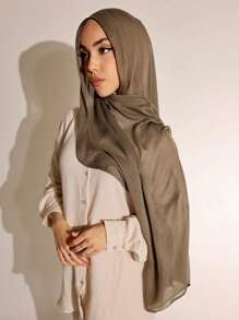 1 件女士头巾纯色宽边轻质透气头巾围巾，适合所有季节头巾，适合阿巴亚面纱服装 - 純色 - 查看 13