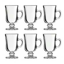 Set Of 6 Glass Mugs, 120ml Cup, Irish Coffee And Cappuccino - Clear - View 1