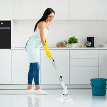 YOUKADA | Electric Spin Scrubber,  350 RPM Cordless Rechargeable Multi-Purpose Cleaning Brush With 3 Replaceable Brush Heads Adjustable Extension Arm Shower Scrubber - 淺灰色 - 查看 9