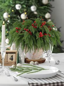 10 CHIẾC Cành cây thông lá nhân tạo Cây xanh lá thông lá nhân tạo Giáng sinh Norfolk Cành thông DIY Trang trí Thích hợp cho Giáng sinh trong nhà và ngoài trời Vườn cây thông Noel Trang trí bình hoa tại nhà ﻿ - 10 chiếc lá thông - Xem 6