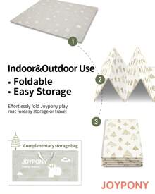 Baby Play Mat, Foldable Play Mats For Babies And Toddlers, Waterproof & Anti-Slip Portable Baby Floor Mat For Tummy Time, Baby Mat For Floor With Travel Bag, 59x71 Inch And 79x71 Inch - 79x71x0.4 - View 3