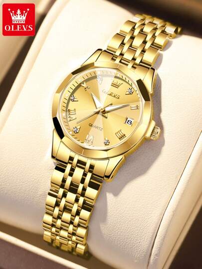 OLEVS. OLEVS Top Brand Women's Watch Elegant Diamond Mirror Original Quartz Women's Watch Stainless Steel Waterproof Diamond Watch Women's Watch Gift