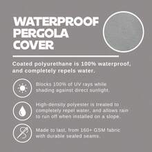 Waterproof Pergola Shade Cover Replacement Canopy Cover W/ Rod Pockets 6 Colors - Grey - View 4