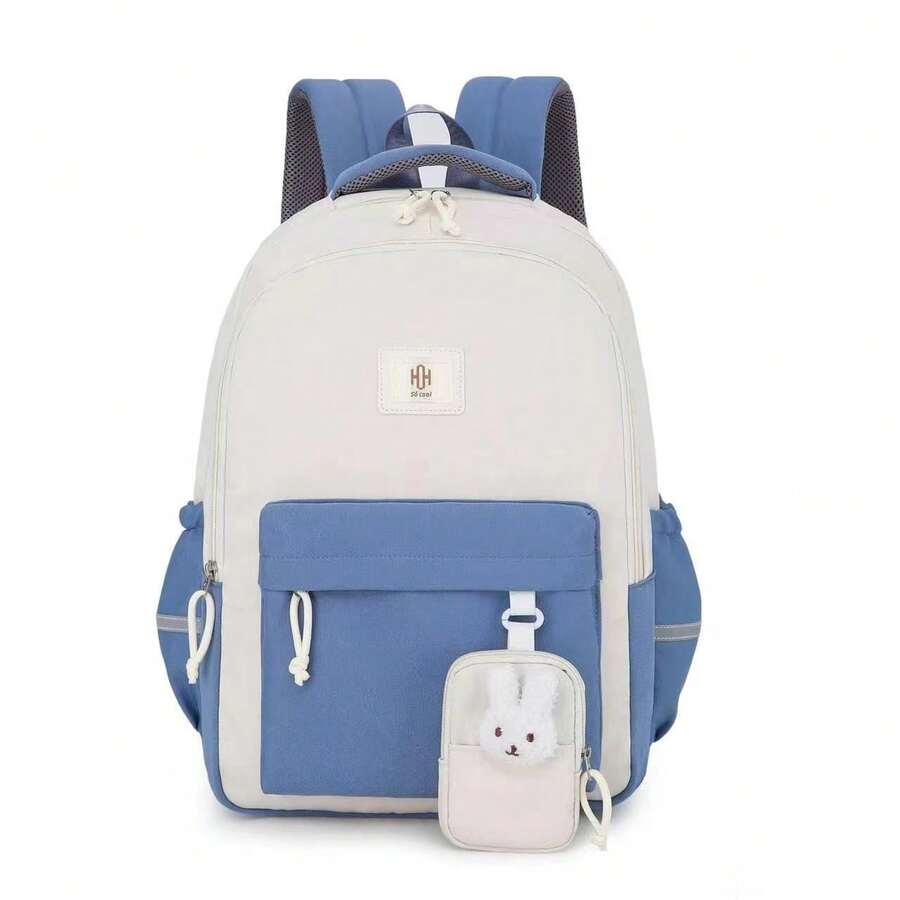 Large Capacity School Bag Backpack For Women Student Waterproof - Màu xanh lam - Xem 1