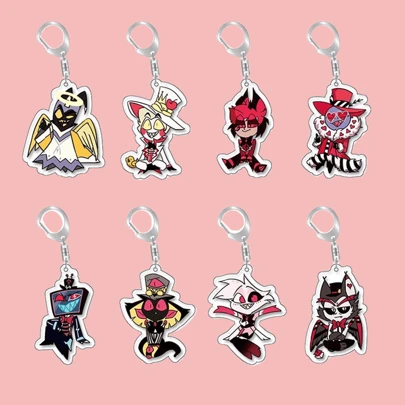 Anime Acrylic Keychain Set - Cute Cartoon Character Pendants For Bags & Keys, Perfect Gift For Fans Car Accessories Bag Charm Backpack For School Letter Halloween Accessories Teachers Day Bag Accessories Lanyards With Id Holder Car Accessories Bag Charms Christmas