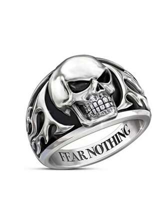 Anello a forma di teschio di nuova collezione, gioiello di moda vintage dallo stile hip-hop americano ed europeo, con personalità temeraria