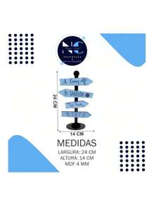 Decorative Plate Table Arrow Direction The Holy Cross MDF - Màu xanh nhạt - Xem 3