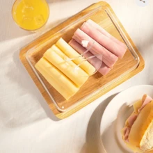 Bamboo Cold Cuts Board Set With Lid Wood Home & Decor Kitchen - 米色 - 查看 2