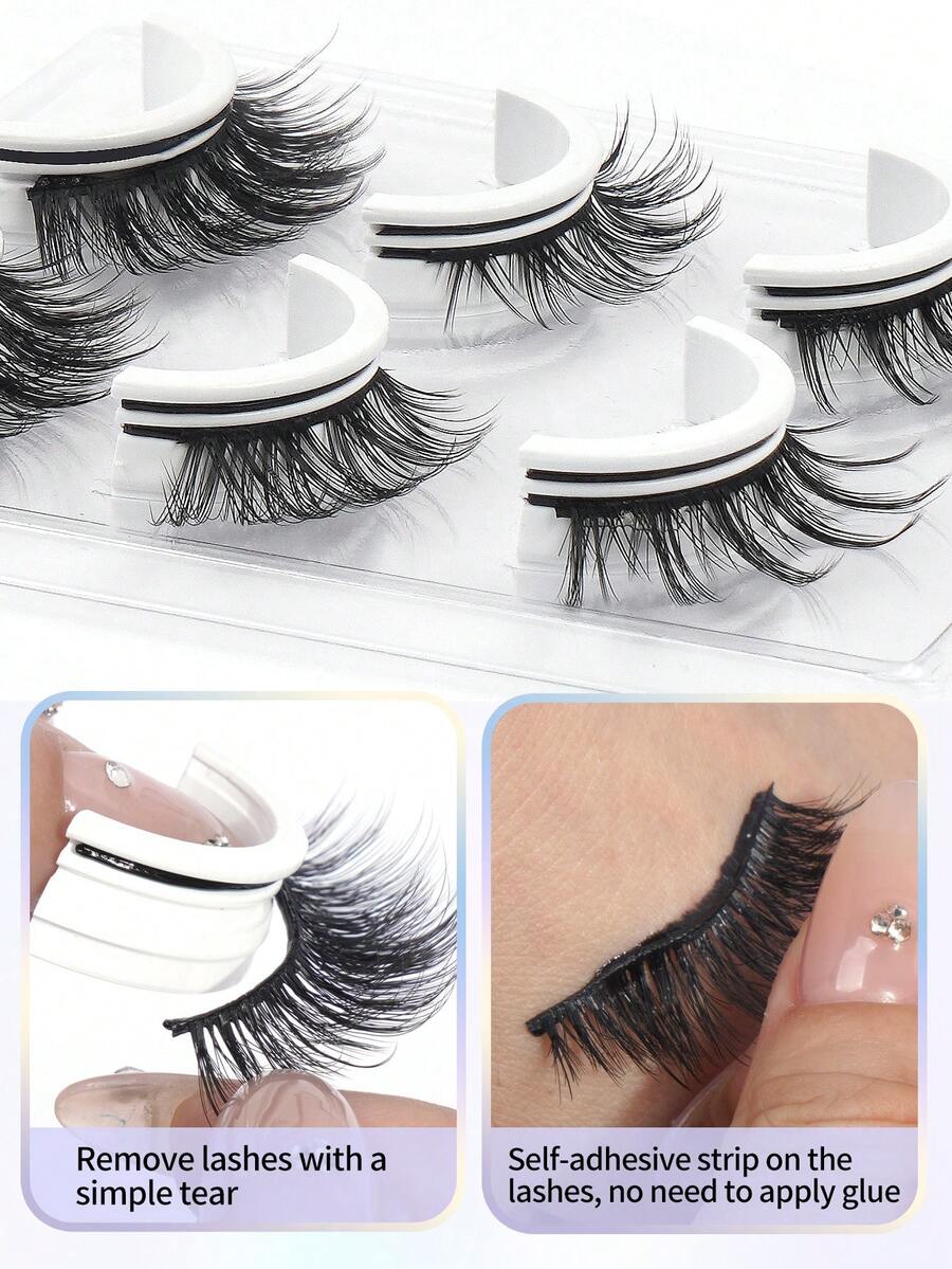 3 Pairs B & C Curl MultiStyle SelfAdhesive False Eyelashes Set