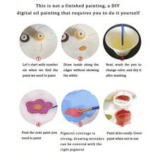 1 套成人 DIY 数字油画、绘画和啜饮套装，适用于成人儿童绘画和艺术绘画用品套装海滩蝴蝶花朵家居装饰 11.8x15.7 英寸，带木框 - 藍色蝴蝶 - 查看 6