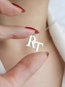 1 chiếc vòng cổ mặt dây chuyền chữ cái đôi tối giản tùy chỉnh, bằng thép không gỉ dành cho nữ, trang sức cưới, phụ kiện dự tiệc, quà tặng cho bạn gái, mẹ, gia đình, bạn bè, con gái, ông bà, thích hợp cho kỷ niệm, sinh nhật, đeo hàng ngày, dạ hội, Ngày của Mẹ, Ngày Valentine, tốt nghiệp, đám cưới, vòng cổ chữ thời trang, độc đáo mùa thu - Vòng cổ 2 chữ cái tùy chỉnh - Xem 6