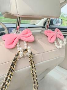 1 件装汽车珍珠蝴蝶结挂钩后排座椅靠背汽车储物挂钩 - 均碼 - 查看 5