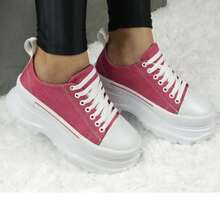 The Women's High Platform Sneaker With Micro Expanded Sole Is The Perfect Combination Of Style And Comfort. With A Modern And Bold Design, It Provides An Urban And Cool Look, Ideal For Various Occasions. RT FOOTWEAR - Hồng - Xem 1