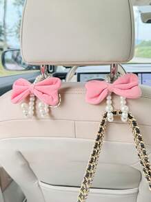 1 件装汽车珍珠蝴蝶结挂钩后排座椅靠背汽车储物挂钩 - 均碼 - 查看 13