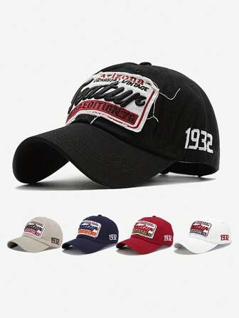 1 pezzo Cappellino da baseball con toppe ricamata TEATUR, regolabile, protezione solare per uso all'aperto, casual, adatto per viaggi, spiaggia, vacanze, stile Y2K per giovani