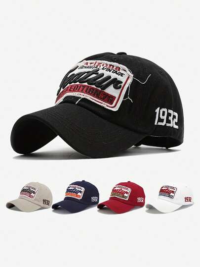 1pc Embroidered "TEATUR" Applique Adjustable Baseball Cap, Outdoor Sun Protection Hat Suitable For Travel, Beach, Vacation, Y2K Style For Young Adults