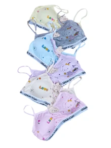 6 Pieces Bra With Removable Cups For Girls, One Size (Colors And Designs Are Sent Randomly Depending On Inventory) - Multicolor - View 4