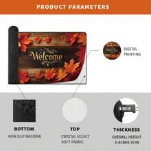 1pc Autumn Falling Leaves Welcome Doormat, Dirt & Water Resistant, Easy To Clean, Suitable For Home Decor, Bedroom Entrance, Living Room, Laundry Room, Entryway, Gift, Autumn Leaves Carpet, Machine Washable, Perfect For Decorating Your Home!