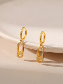 2 pezzi Orecchini a cerchio quadrati alla moda, adatti per l'uso quotidiano delle donne