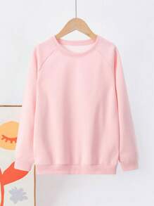 3 件套年轻女孩纯色长袖运动衫年轻女孩女孩春秋季上衣 - 彩色 - 查看 5