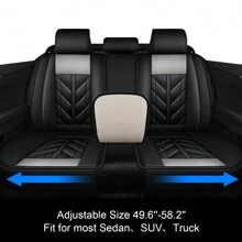 5Pcs Car Seat Covers Front Rear Cushion Protectors Universal Fit For Most Cars, Sedans Suvs And Hatchbacks, Full Set Premium Waterproof Faux Leather Car Seat Covers Cushion Protectors Airbag Compatible Easy To Clean Install For All Season - 黑/灰 - 查看 5