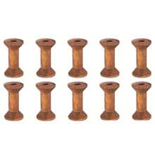5/10/20pcs Rak Gulungan Kosong Kayu Vintage, Gulungan Pita Kayu Mini, Cocok untuk Aksesori Jahit DIY Seni Anyaman Kawat Logam - MultiWarna - View 2