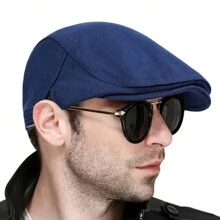1pc Men's Solid Color Adjustable Beret Hat, Fashionable Outdoor Casual Cap Suitable For Autumn/Winter, Street, Business, Party - one-size - View 4