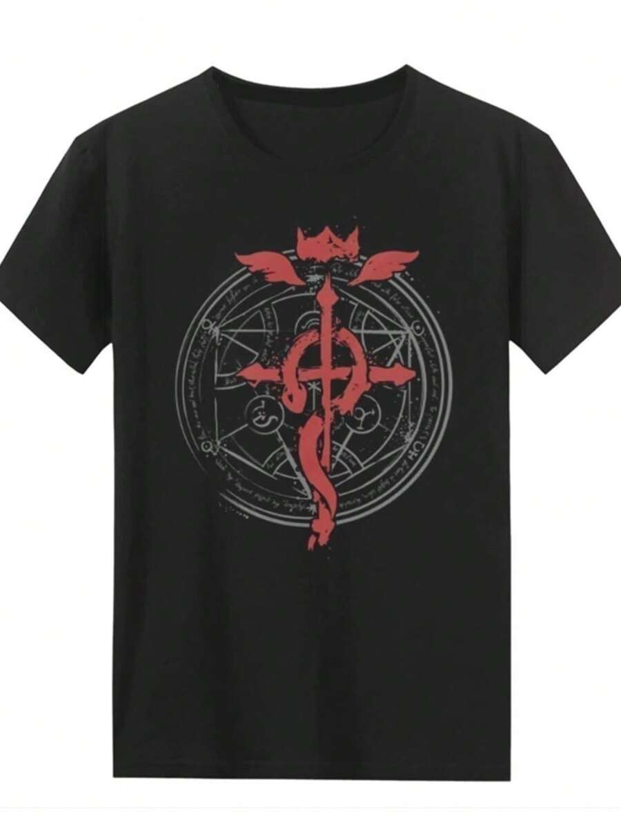 Anime Full Metal T-Shirt Unisex 100% Cotton New Release Shipping Various Colors!! - Black - View 1